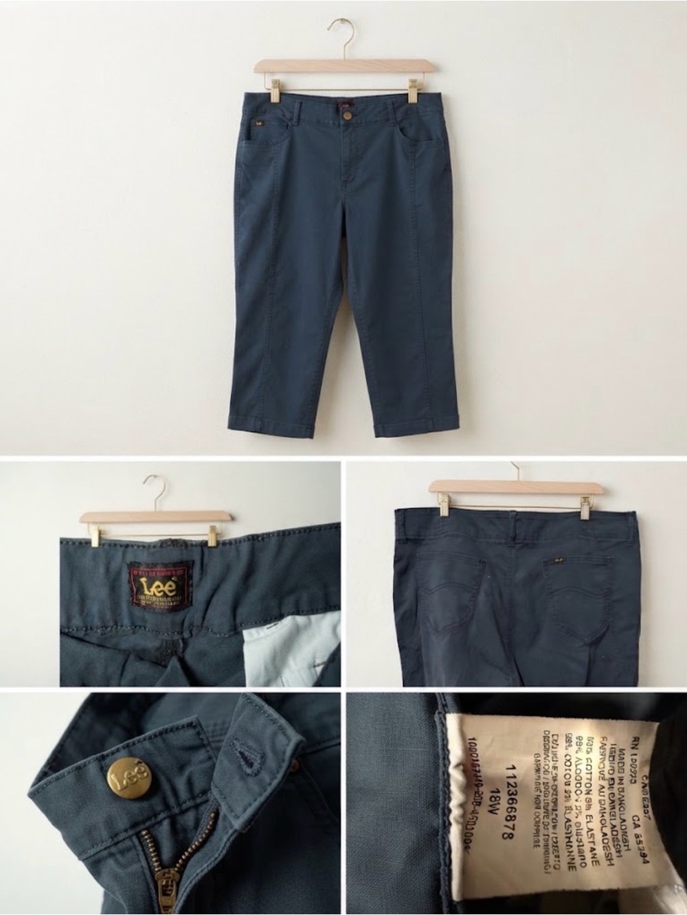 Lee plus size women’s Navy Crop Pants